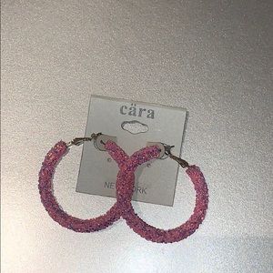 Pink Sequin Hoop Earrings